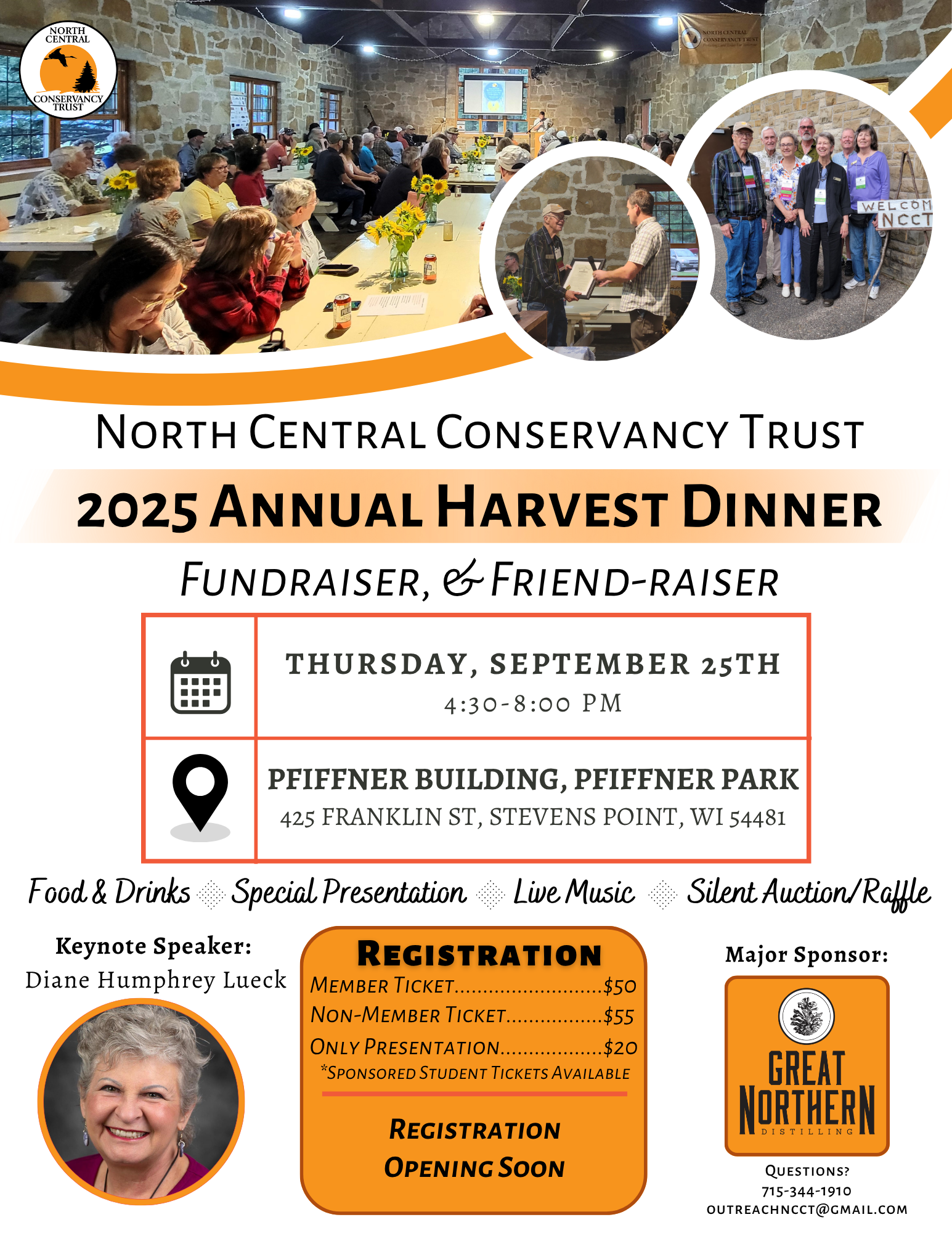 September 25th, 2025: NCCT’s 31st Annual Harvest Dinner Fundraiser & Friend-raiser