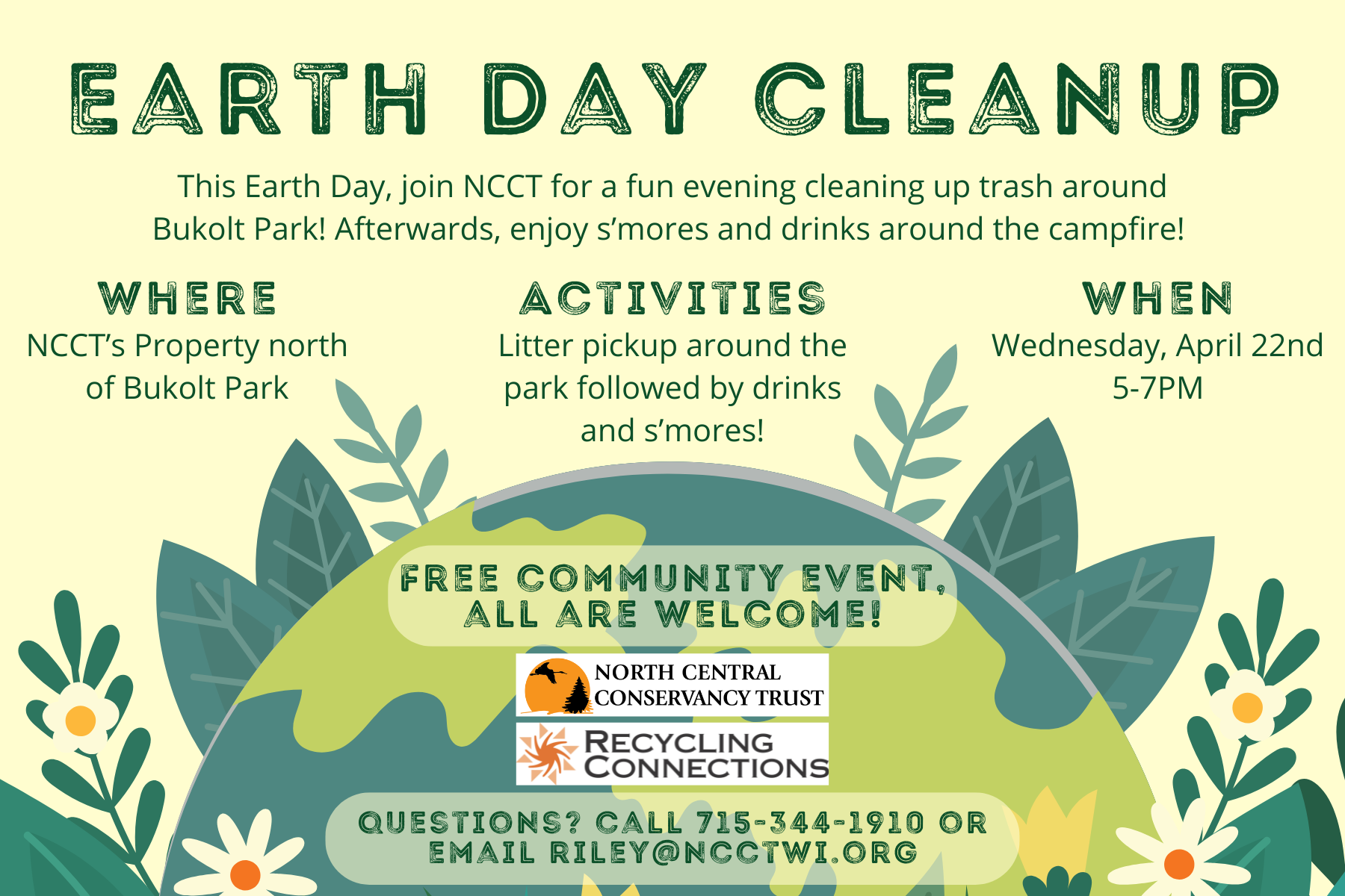 Wednesday, April 22nd, 2026: Earth Day Cleanup