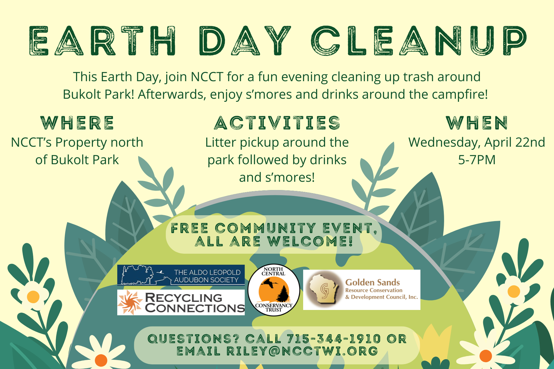 Wednesday, April 22nd, 2026: Earth Day Cleanup