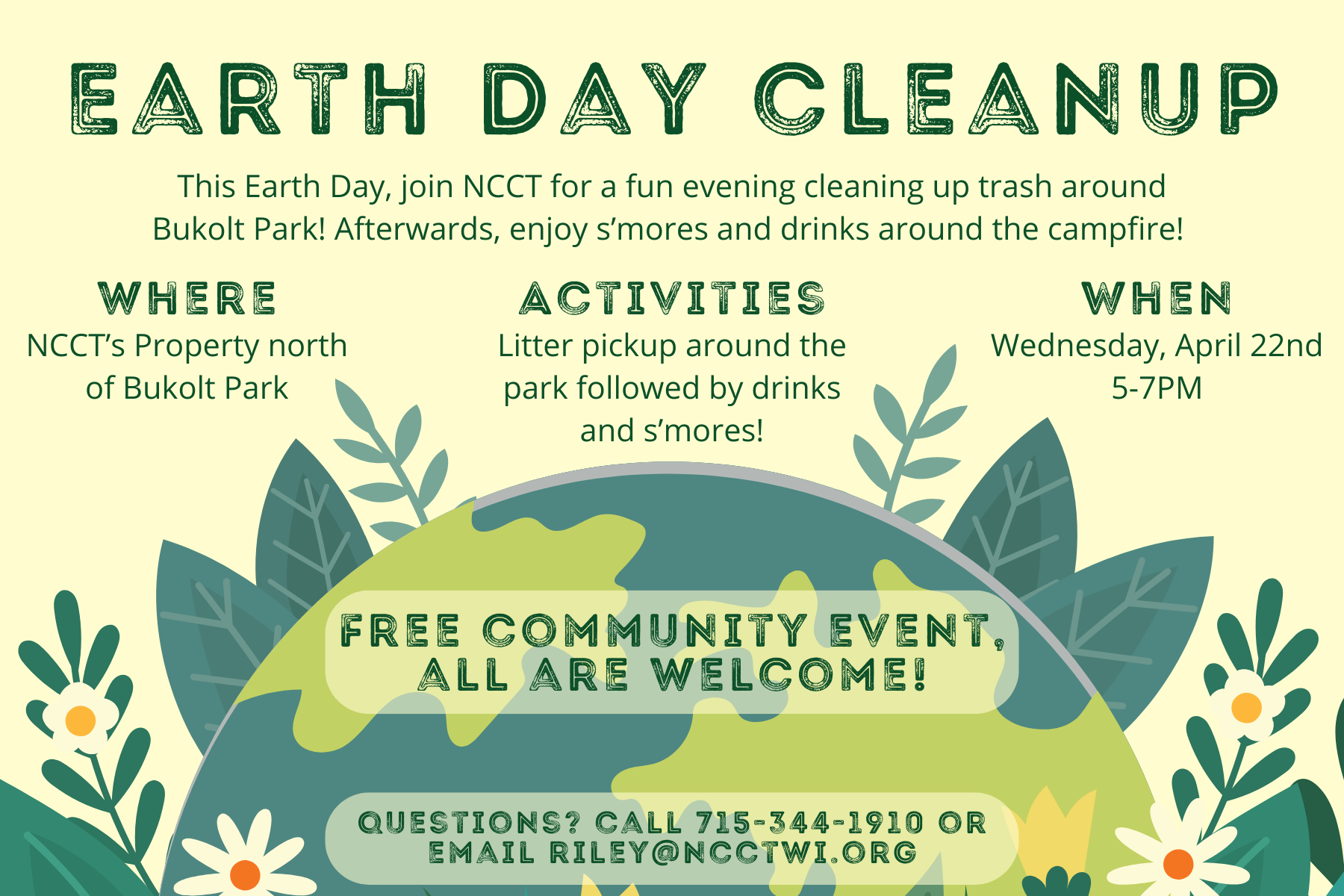 Wednesday, April 22nd, 2026: Earth Day Cleanup